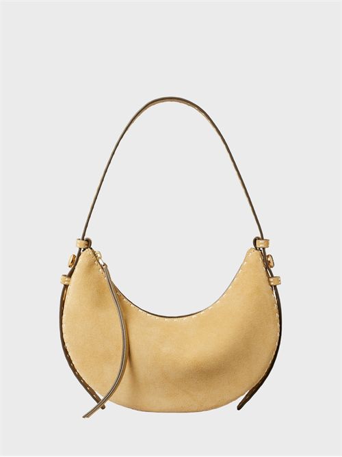 Borsa a mezzaluna piccola in suede con impuntura a vista TORY BURCH | 178680250